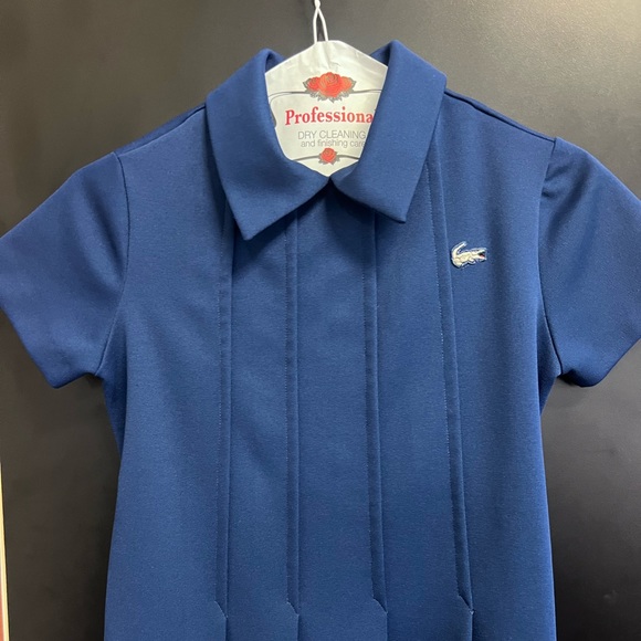 Vintage Chemise Lacoste Polo Dress Size 12/14 Red And Navy Blue Matching Belts - Picture 3 of 16